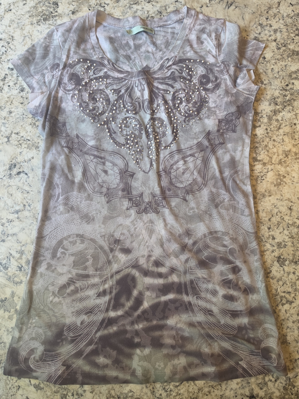 Maurices Y2K Rhinestone Graphic Top - Size Small